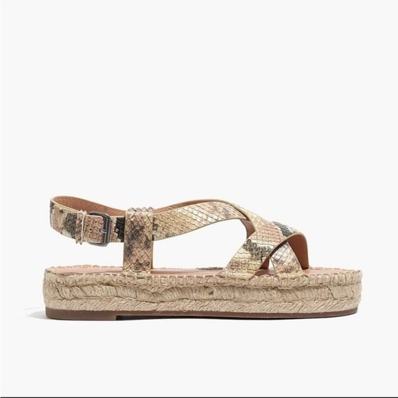 Madewell Malia espadrille sandals snake print size 9 - Picture 2 of 7